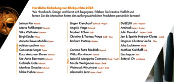 Seite 3 der Einladungskarte zur Ausstellung Blickpunkte 26